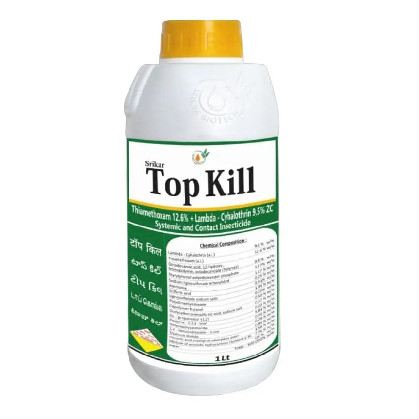 Srikar TOPKILL Thiamethoxam 12.6% + Lambda Cyhalothrin 9.5% ZC Insecticide, Effective For Sucking And Chewing Pest - Image 1