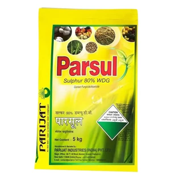 Parijat PARSUL Sulphur 80% WDG Fungicide, Broad Spectrum, Enhances Crop Yield And Quality - Image 1