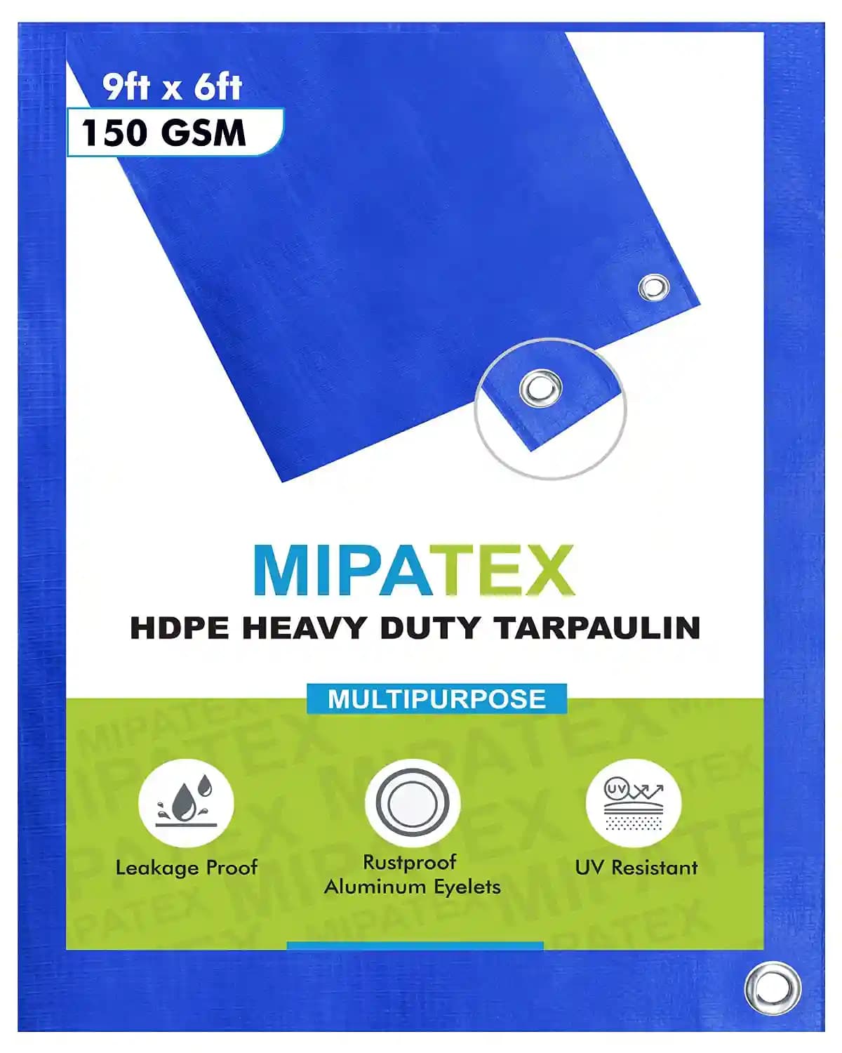 Mipatex Tarpaulin 150 GSM Waterproof Multipurpose Plastic Heavy Duty with Aluminium Eyelets. - Image 2