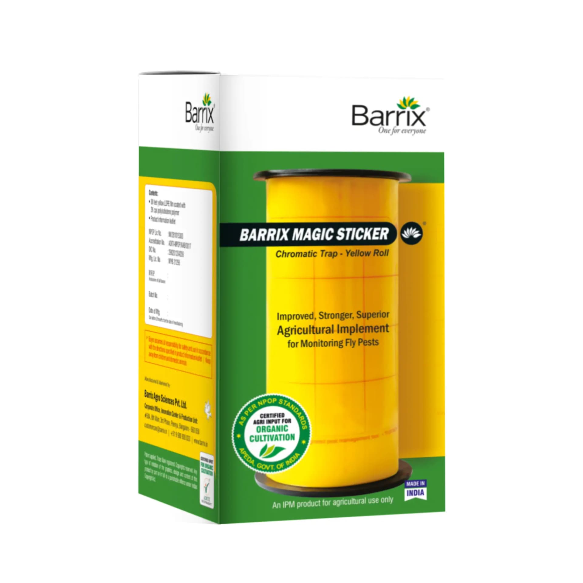 Barrix Magic Chromatic Trap Sticker Roll, Non-Drying, Non-Fading, Non-Dripping. Uses for Organic farms, Open field, Gardens, Nurseries, Orchards. - Image 1