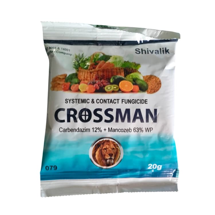 Shivalik Crossman Carbendazim 12% + Mancozeb 63% WP Fungicide, Broad-Spectrum For Blight, Rot And Mildew