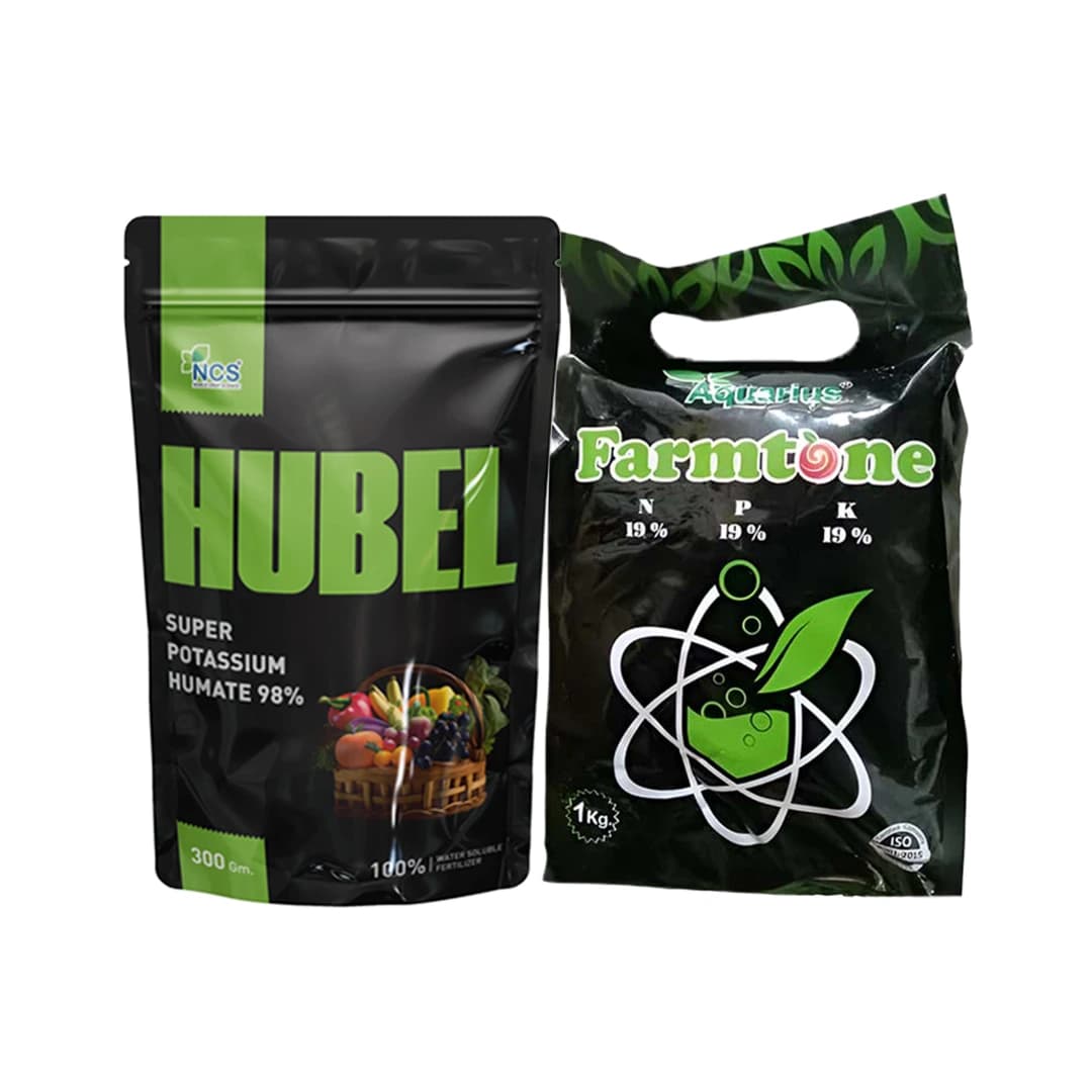 Growth and Development Combo (Farmtone NPK 19:19:19 3 Kg + HUBEL Humic Acid 98% 1.2 Kg)