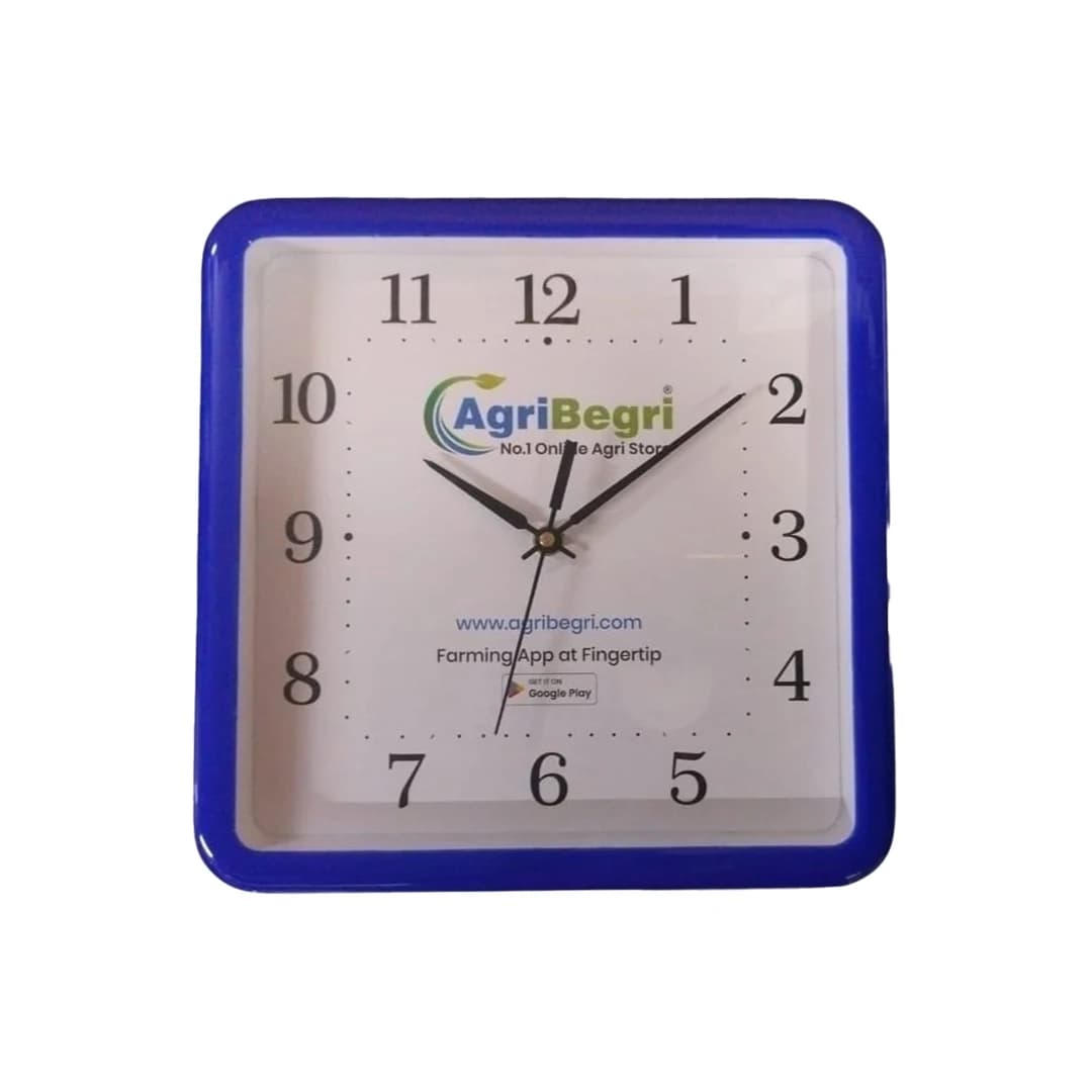 AgriBegri Square Wall Clock, Stylish, Durable Plastic Analog Clock For Home And Office