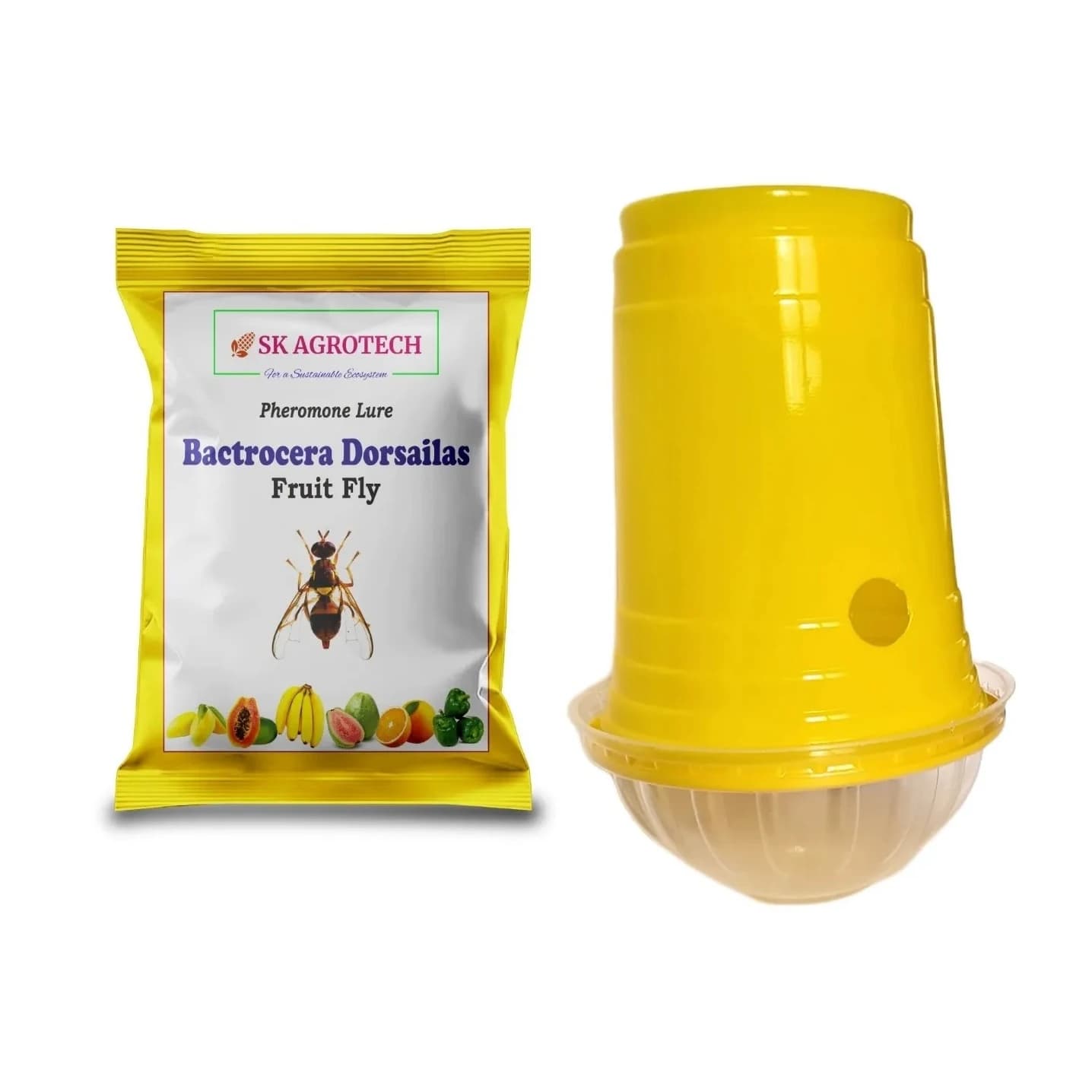 SK Agrotech Bactrocera Dorsalis Fruit Fly Pheromone Trap With Lure - Effective Solution For Mango, Papaya, Sapota, Etc. - Image 1