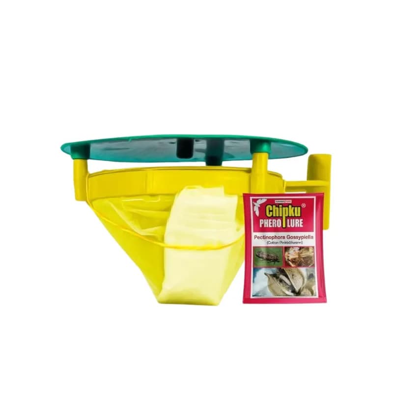 Chipku Pheromone Trap Funnel With Pink Bollworm Lure To Catch Insect Moth Of Pink Bollworm (PBW) (Pectinophora Gossippiella) In Cotton Crop. - Image 1