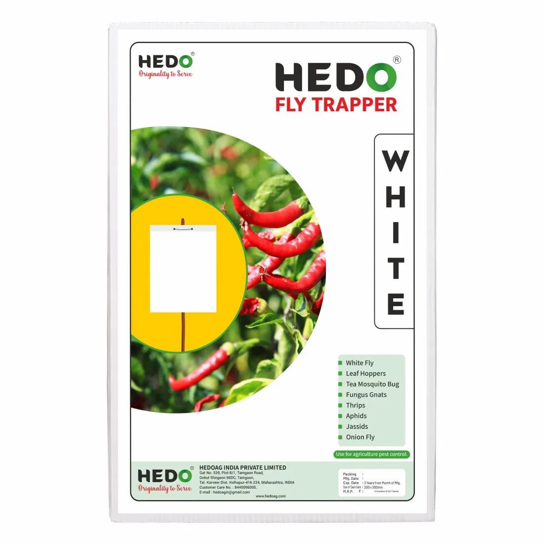 HEDO Eco A4 Size White Sticky Trap For Flower Thrips, Black Thrips, Best For Organic Vegetable And Fruits Farming Pests - Image 1