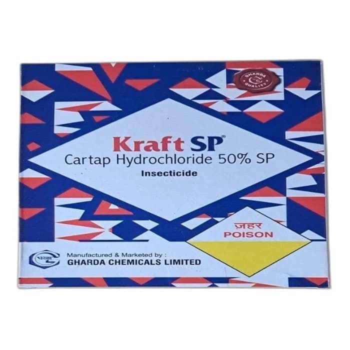 Gharda Kraft Sp Cartap Hydrochloride 50% SP Insecticide , Useful In Rice Crop For Controlling Stem Borer, Leaf Folder and Maggots - Image 1