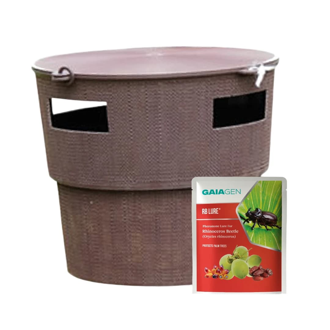 Gaiagen RB Lure Combo , Pheromone Lure For Rhinoceros Beetle Outdoor Plants (Oryctes Rhinoceros) and Insect Bucket Trap, IMO Certified.