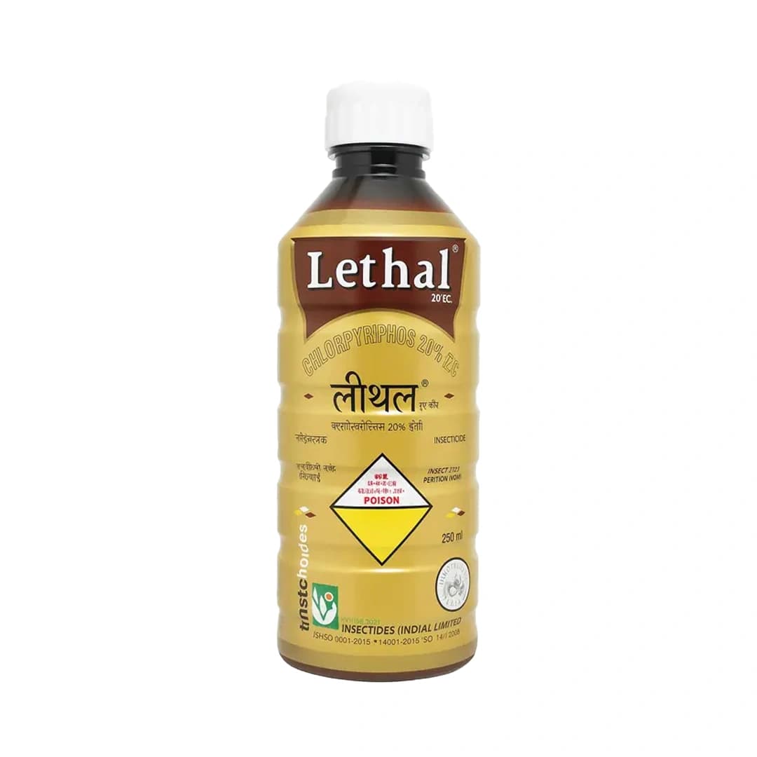 IIL Lethal 20% EC - Chlorpyriphos 20% EC Insecticide, Sucking and Soil Pests Controller, Control Over All Over Sucking, Biting