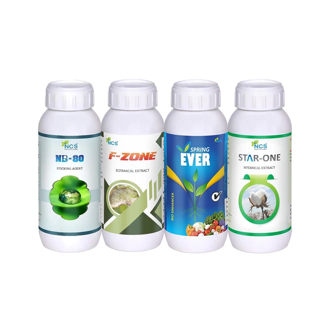 Suraksha Kit for Larva Control at Growth Stage First 40-45 days (F-Zone 250 ML + Star One 250 ML + Spring Ever 1 Ltr + NB 80 250 ML) - Image 1