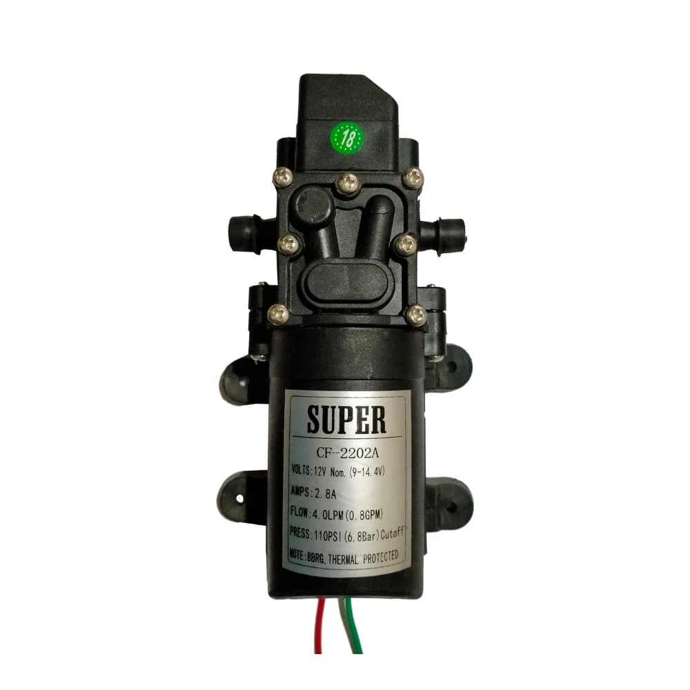FarmEarth Crown Super CF-2202A Sprayer Pump Motor, 12V DC Electric Battery Operated, High Pressure For Farming And Cleaning - Image 1