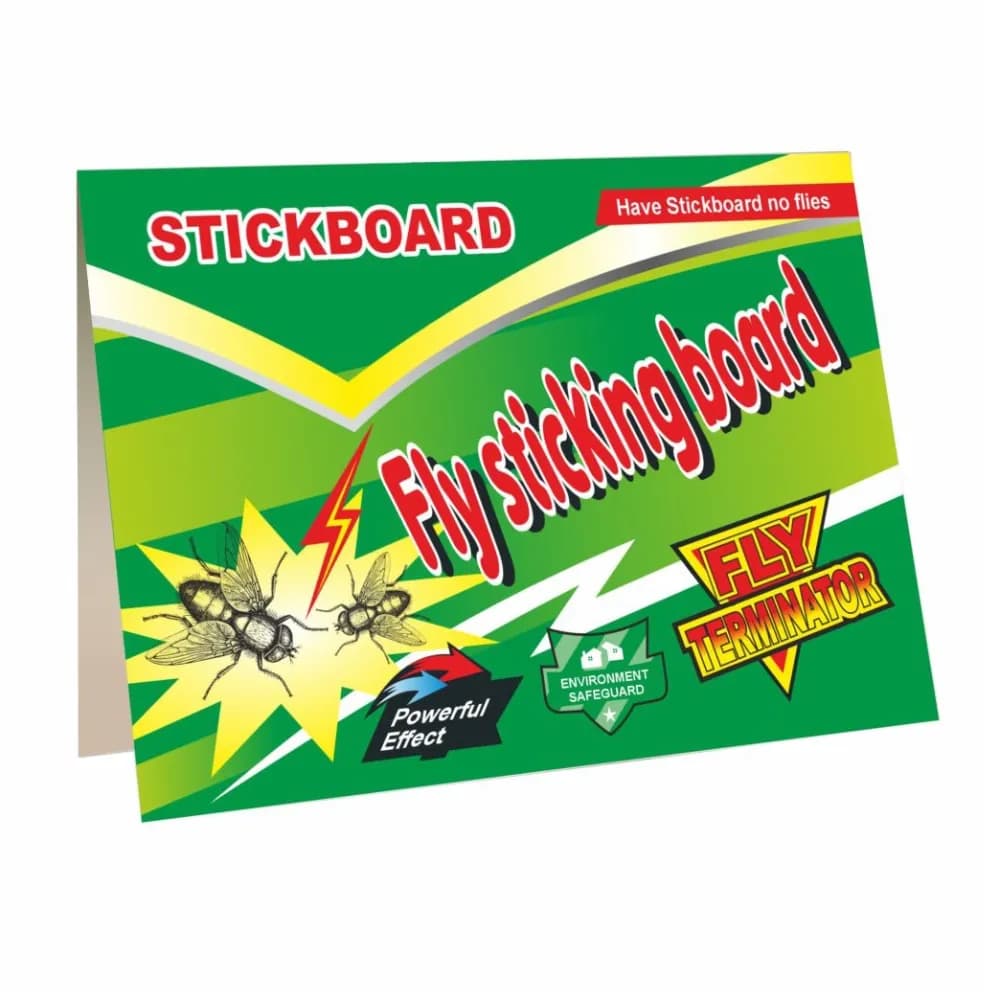 Green Revolution Stickboard Fly Catcher, Highly Effective, Non-Toxic, Long-Lasting Fly Glue Trap For Home Use (Pack of 10) - Image 1