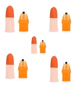 Radhe Premium Silicone Thumb Cutter With Finger Protection, Plucking Device For Cutting Vegetable and Fruit Scraper (Pack of 5) 1