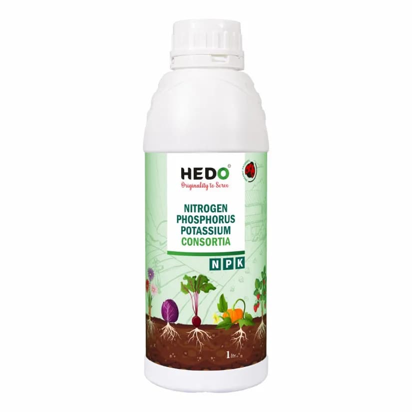 HEDO NPK Consortia (Bacteria) Liquid Bio Fertilizer For Agriculture, Garden, Soil Fertility And Plant Nutrition.