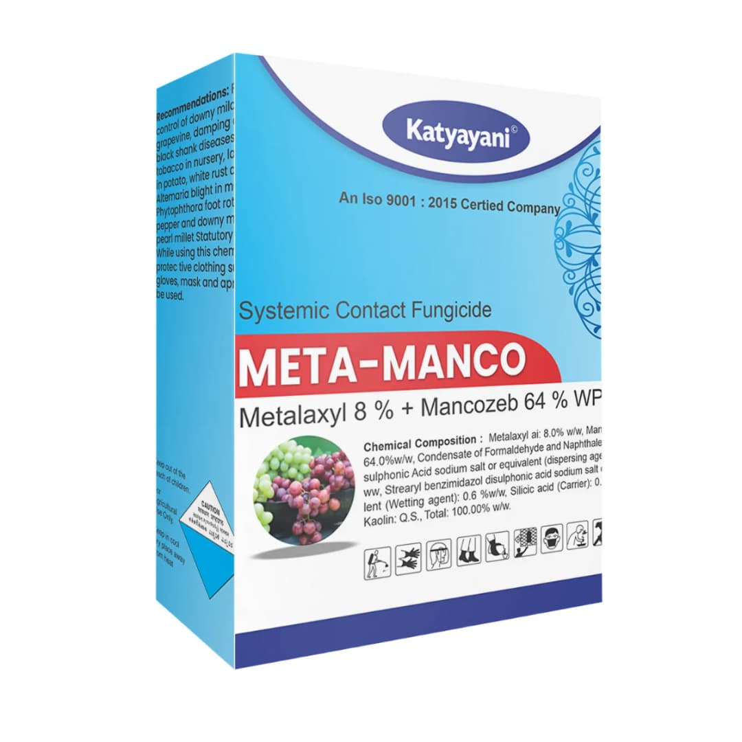 Katyayani Meta-Manco Metalaxyl 8% + Mancozeb 64% Wp Fungicide, Effective Fungal Disease Control, Systemic and Contact Action