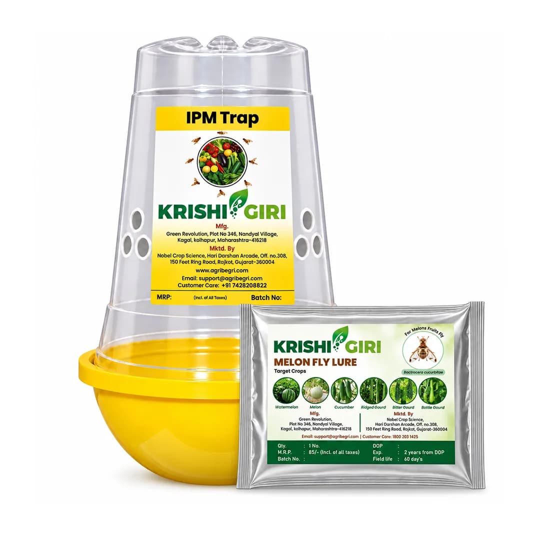 Krishigiri Melon Fly Lure (Bactrocera Cucurbitae) With IPM Trap, Attracts Male Melon Fruit Flies, Protecting Cucurbit & Vegetable Crops - Image 1