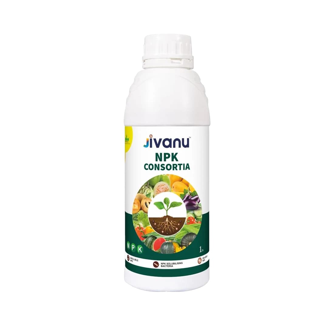Green Revolution Jivanu NPK Consortia Bacteria Liquid Bio Fertilizer, Improves Soil Fertility And Plant Health. - Image 1