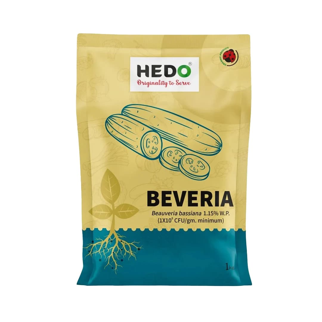 HEDO Beveria (Beauveria Bassiana 1.15% WP) Powder Bio Pesticide For Vegetables, Fruits & All Crops, Broad Spectrum Control - Image 1