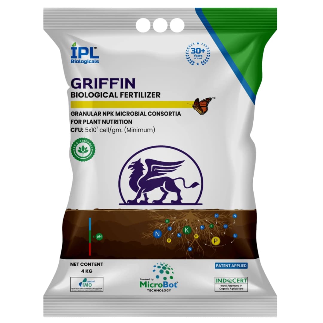 IPL Griffin NPK Microbial Consortia Biological Fertilizer, Efficient Nutrient Management And Improved Drought Tolerance In Plants.