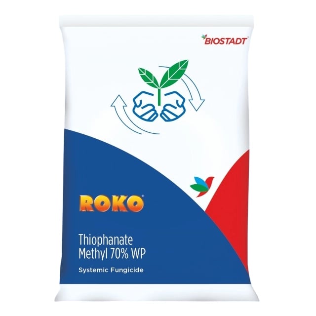 Biostadt Roko Fungicide (Thiophanate Methyl 70% WP) - Broad Spectrum Systemic Fungicide, Controls Powdery Mildew, Scab, Rust, Leaf Blight & Anthracnose