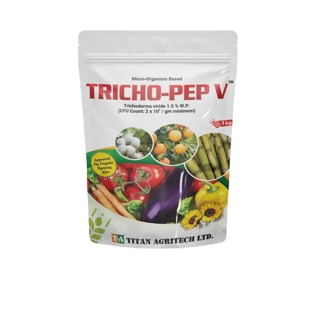 Titan Agritech Tricho Pep V Trichoderma Viride, Fungicide powder for agriculture plants,  bio pesticides for vegetable, Nematicide for plant