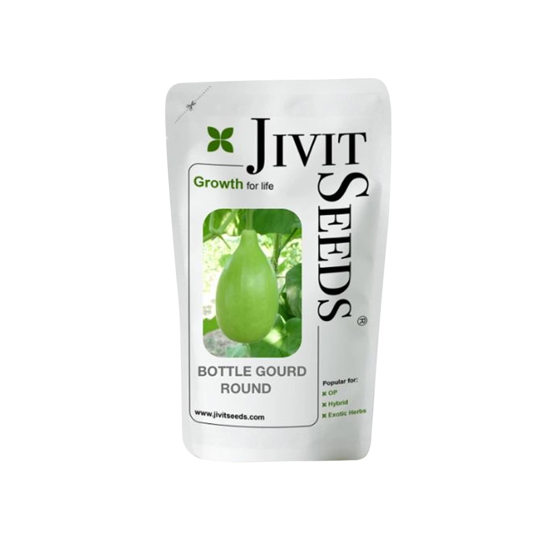 Jivit Hybrid F1 JS 355 F1 Hybrid Komal Type Bottle Gourd Seeds, Cylindrical Shape, Shinning Light Green Color.