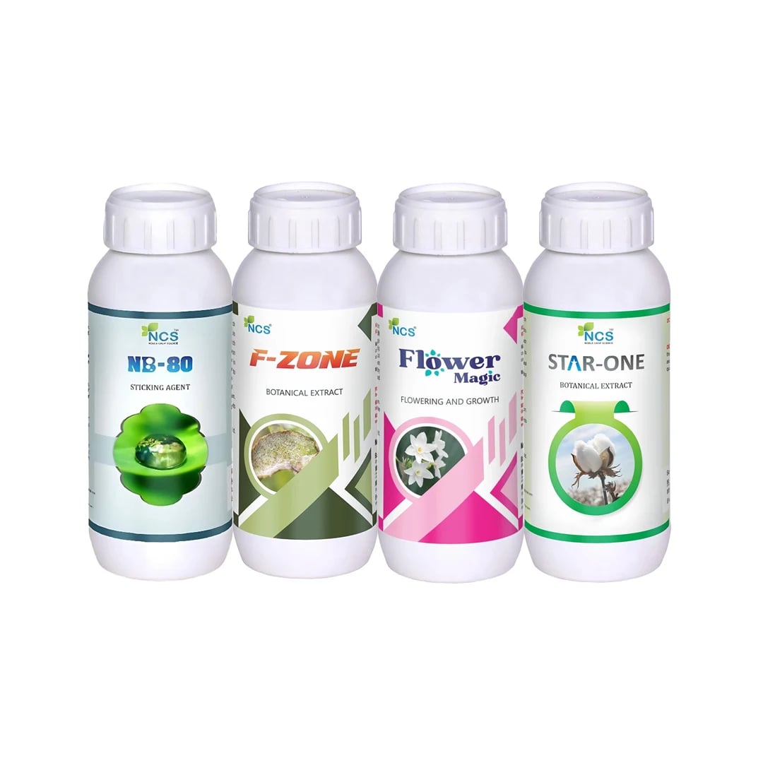 Suraksha Kit For Larva Control at Flowering Stage 45-80 Days (F-Zone 250 ML + Star One 250 ML + Flower Magic 250 ML +NB 80 250 ML)