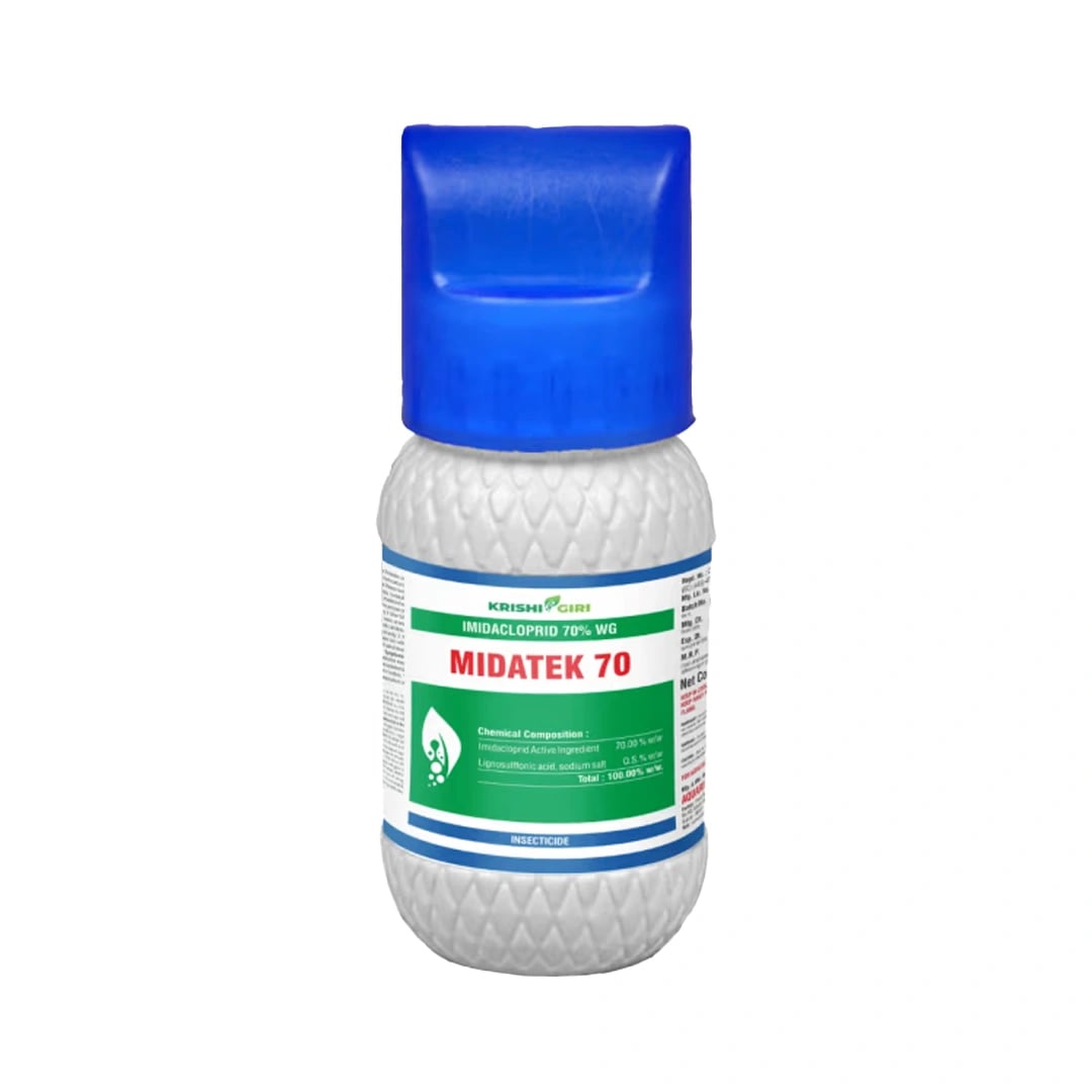 Krishigiri Midatek 70 Inseticide (Imidacloprid 70% WG) Systemic Insecticide Controls Sucking Pests Like Jassids, Aphids, Thrips & Whiteflies In Cotton, Paddy & Vegetables