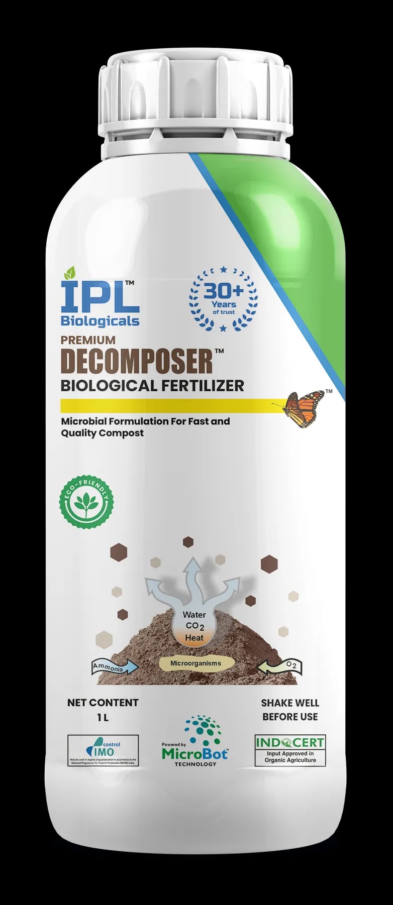 IPL Premium Decomposer Bio Fertilizer, Decomposes A Wide Variety Of Organic Materials, Including Complex Compounds.
