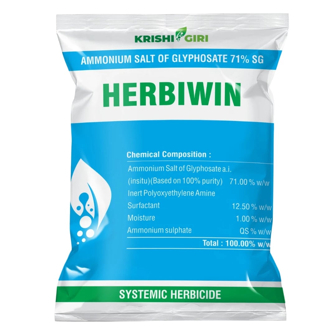 Krishigiri Herbiwin Herbicide (Ammonium Salt of Glyphosate 71% SG) Non Selective, Systemic Post Emergence Herbicide
