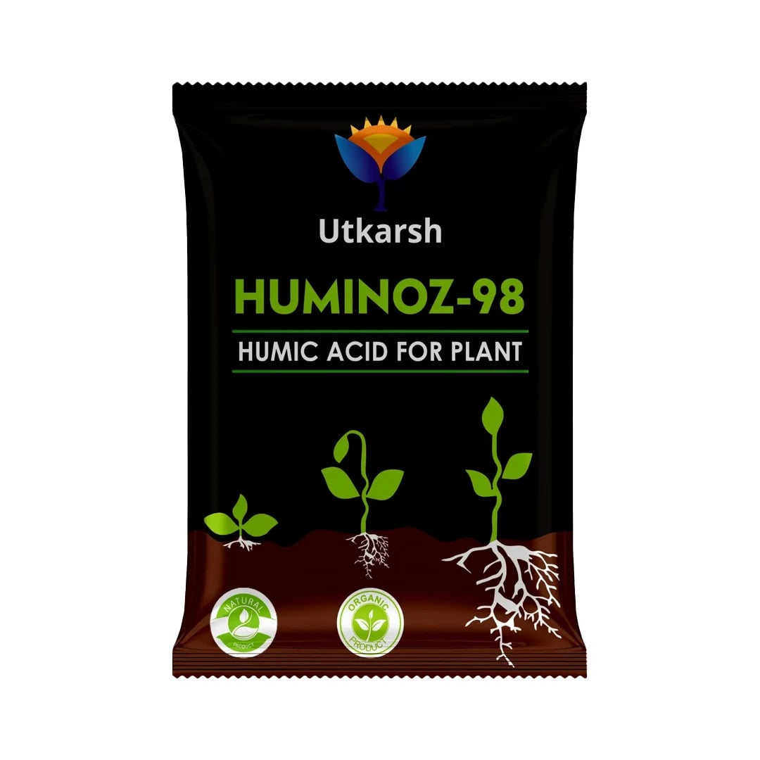 UTKARSH Huminoz-98 Humic Acid 98% for Plant, Plant Fertilizer For Potted Plants, Plant Growth Enhancer, Soil Conditioner, Improves Plant Root System