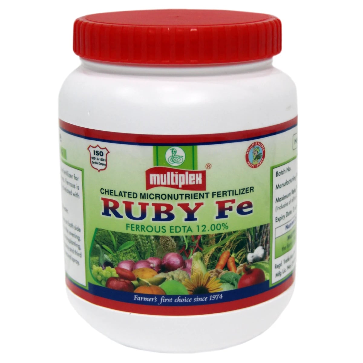 Multiplex Ruby Fe Ferrous EDTA 12% Chelated Micronutrient Fertilizer, High Quality Iron For All Crop