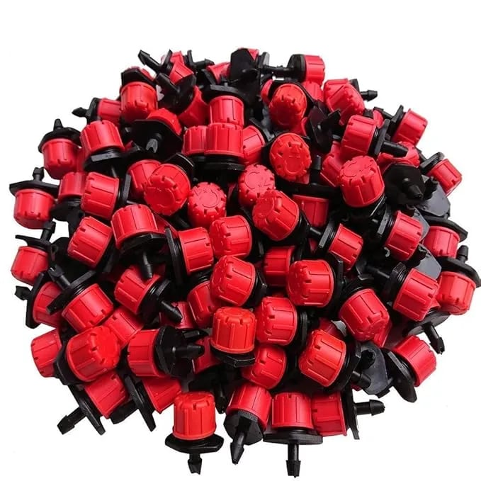 Radhe Adjustable Irrigation Dripper Sprinklers, Emitters For Drip Irrigation System, Red-Black