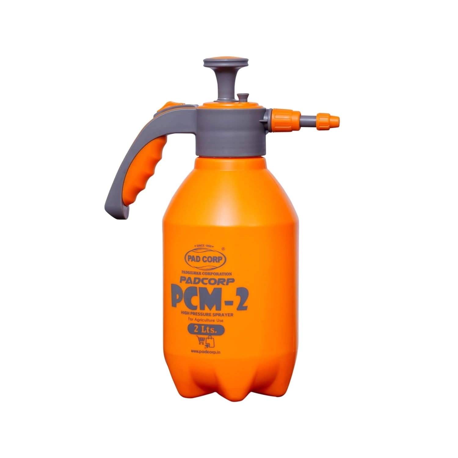 Pad Corp PCM-2 High Pressure Sprayer, Hand-Powered, Versatile For Gardening, Cleaning And Sanitizing (2 L Capacity)