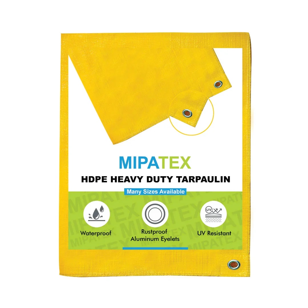 Mipatex Tarpaulin 130 GSM Waterproof Heavy Duty, Poly Tarp, Multipurpose (Yellow)