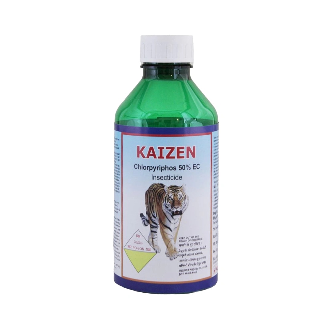 Shree Industries Kaizen Chlorpyriphos 50% EC Insecticide, Contact, Stomach and Fumigation Against Broad Spectrum of Pests and Beetles