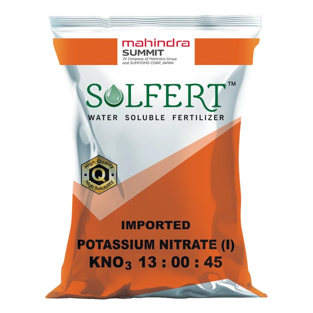 Mahindra Solfert Npk 13:00:45 Potassium Nitrate, Water-Soluble Fertilizer For Fruits And Crops