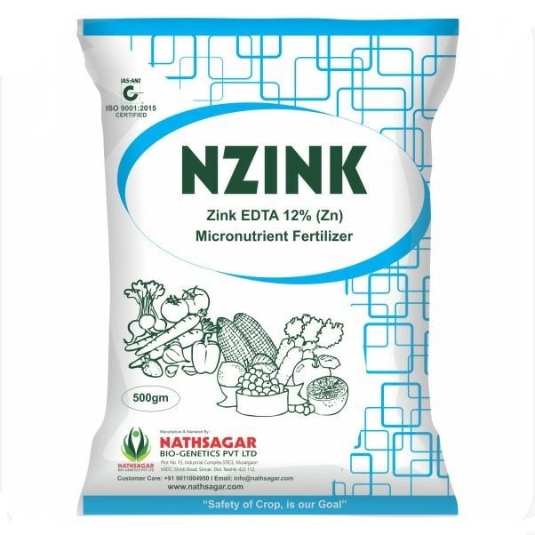 Nathsagar NZINK (Zink (Zn) EDTA 12%) Micronutrient Fertilizer, Improves Crop Yield and Quality