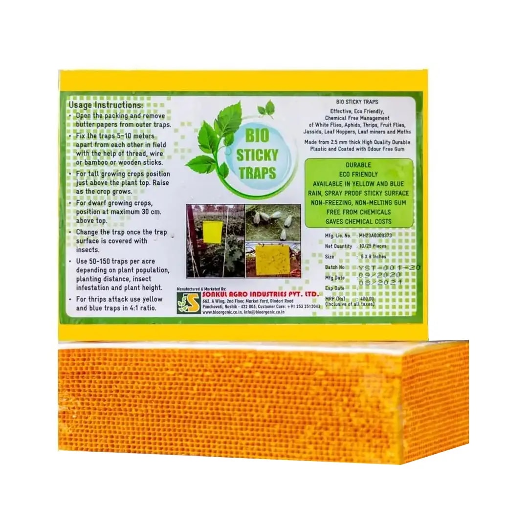 Sonkul Agro Industries Insect Killer Attractant Yellow Sticky Trap For Sucking Pest Like Aphids, Jassids, Thrips