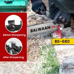 Balwaan 18 Inches BS-680 Ultimate Chainsaw with 68CC Engine, Petrol Operated, 1 Year Warranty 9