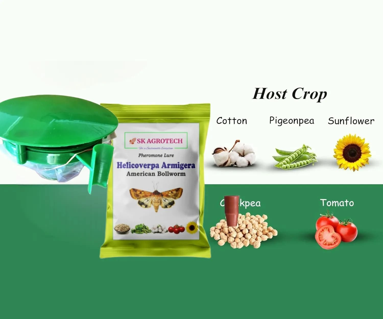 SK Agrotech Helicoverpa armigera (American Bollworm) Pheromone Trap With Lure - Effective Solution For Controlling Green Leaf-Eating Caterpillars - Image 4