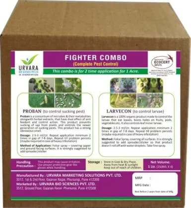 Fighter Combo A Complete Combo To Tackle Sucking Pest And Larvae 100 % Organic, No Residue, 1 Acre, 2 Spray Combo Pack.