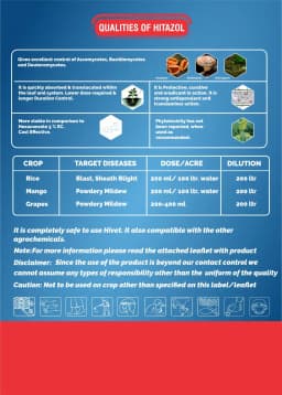 Hpm Hitazol Hexaconazole 5% SC Fungicide, Effective Control For Powdery Mildew, Sheath Blight, And More 4