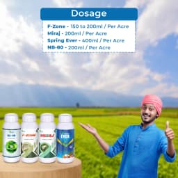 Suraksha Kit Sucking Pest Control at Growth Stage 40-45 Days (F-Zone 250 ML + Miraj 250 ML + Spring Ever 1 Ltr + NB 80 250 ML) 5