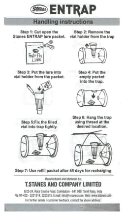 T.Stanes Entrap Fruit Fly Trap, Eco-Friendly & Effective Male Fruit Fly Control For Various Fruits 6