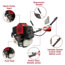 Balwaan BX-52 Brush Cutter, 2 Stroke Side Pack Machine with 52CC Extra Power Torque Engine and 3T Blade 1