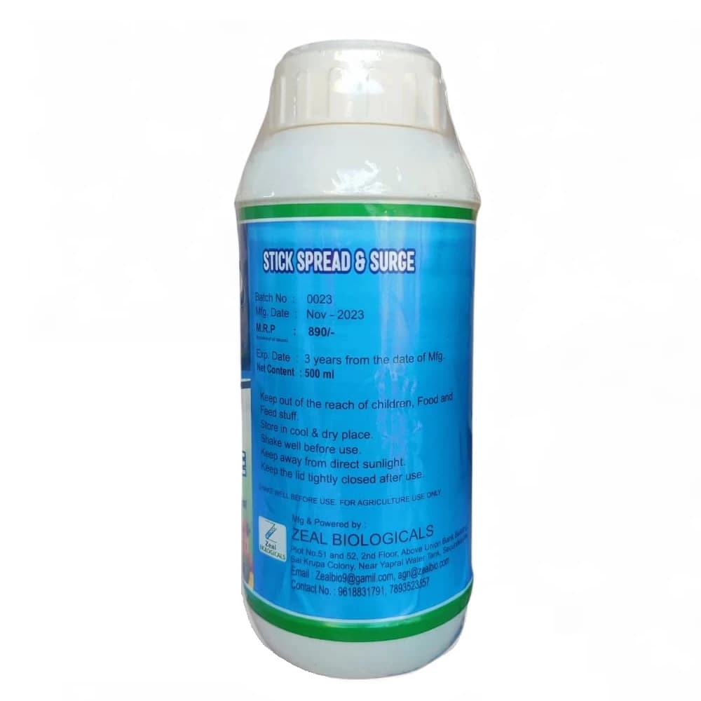 Zeal Biologicals Stick Spread & Surge, Non Ionic Silicon Based Adjuvant, Spreader, Penetrator, Activator - Image 2