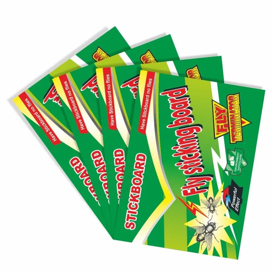 Green Revolution Stickboard Fly Catcher, Highly Effective, Non-Toxic, Long-Lasting Fly Glue Trap For Home Use (Pack of 10) - Image 3