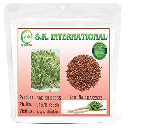 SK ORGANIC Combo Pack of (Clover Seeds + Radish Seeds + Alfalfa Seeds) Each for Sprouting and Cultivation