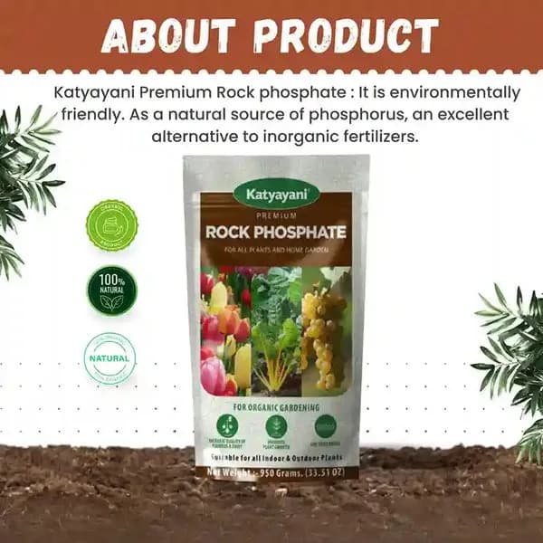 Katyayani Organic Rock Phosphate Essential Fertilizer All Purpose Natural Source of Phosphate. - Image 2